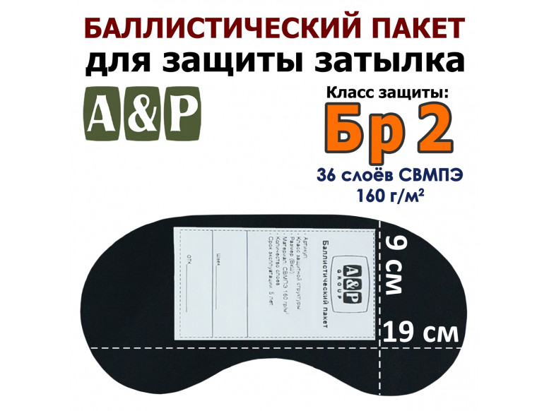 Баллистический пакет для защиты затылка "Барьер". Класс защитной структуры Бр 2.
