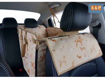 Автогамак Happy Dog Premium (Хэппи Дог Премиум). На 1/3 заднего сиденья. Цвет: выставка собак.