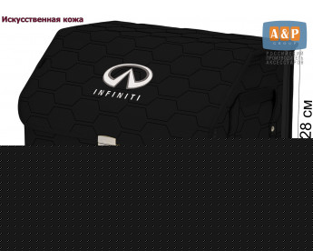 Органайзер-саквояж "Союз Премиум" в багажник Infiniti (Инфинити), размер L. Цвет: черный с черной прострочкой Соты.