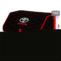 Органайзер-саквояж "Союз" в багажник Toyota (Тойота), размер L. Цвет: черный с красной прострочкой Соты.